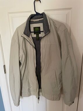 Timberland Men's Light Beige Full-Zip Shirt Jacket size large